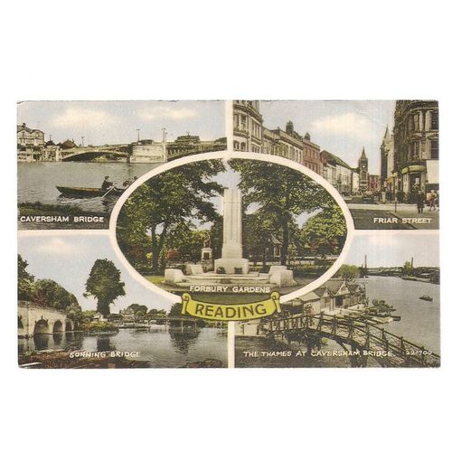 READING, Berkshire used postcard 1958 multi view =
