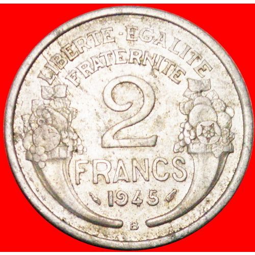 CORNUCOPIAS: FRANCE ★ 2 FRANCS 1945B WAR PERIOD! LOW START ★ NO RESERVE!