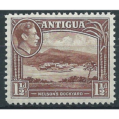 Antigua 1938 SG100 1 1/2d Chocolate Brown Mounted Mint . ..