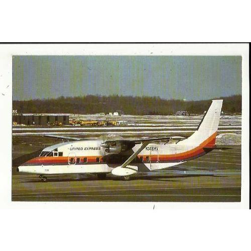 Aviation UNITED EXPRESS SHORTS SD3-60 Postcard by Mary Jayne (MJ673)