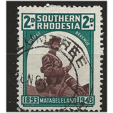 Southern Rhodesia 1943 SG61 2d Brown & Green Fine Used . ..