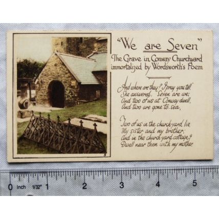 vintage postcard Grave in Conway Churchyard, Wordsworth