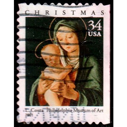 USA 2001 Christmas 34c Used Stamp