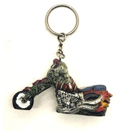 2 1/2" Skeleton Motorcycle Bike Keychain Bag Purse/Luggage Charm Clip Fob