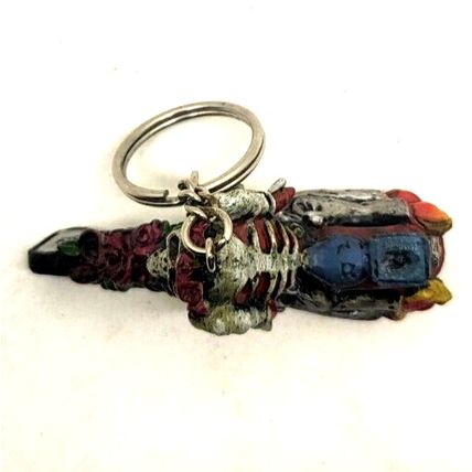 2 1/2" Skeleton Motorcycle Bike Keychain Bag Purse/Luggage Charm Clip Fob