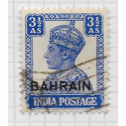 BAHRAIN 1942 KG6 INDIA OVERPRINTED THREE & HALF ANNAS SG46 46 SG USED