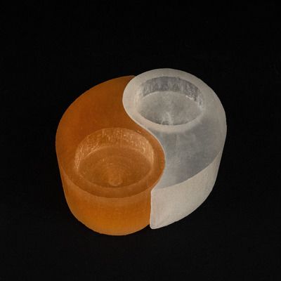 Yin Yang Selenite Candle Holder[ ]