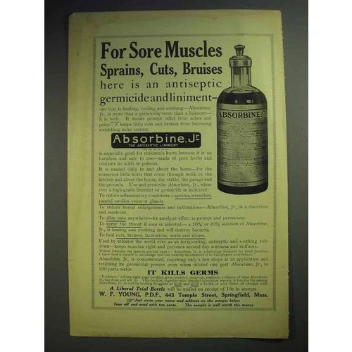 1914 Absorbine, Jr Liniment Ad - For Sore Muscles