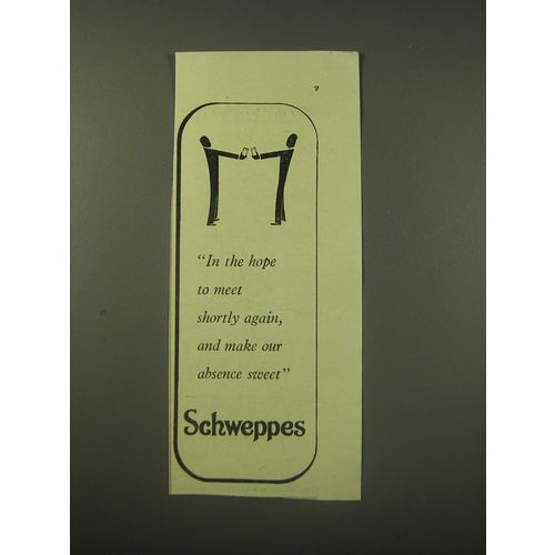 1944 Schweppes Soda Ad - In the hope to meet shortly again