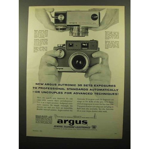 1961 Argus Autronic 35 Camera Ad - Sets Exposures