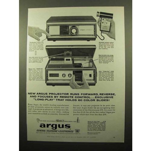 1961 Argus Electromatic 570 Projector Ad - Runs Forward
