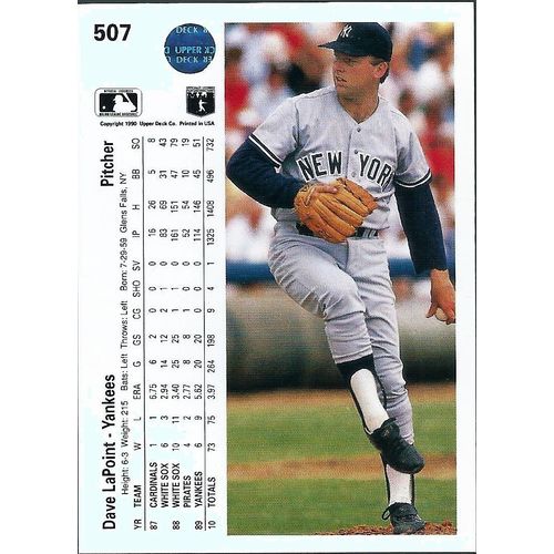 1990 Upper Deck New York Yankees Dave LaPointe 507