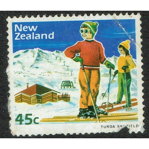New Zealand 1984 Ski Slope Scenery 45c Multicoloured SG1338 AvU