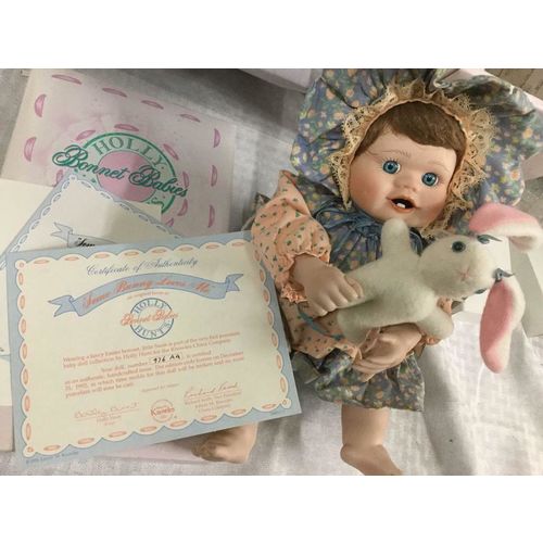 Ashton-Drake Galleries Porcelain Doll - "Some Bunny Loves Me" with COA +