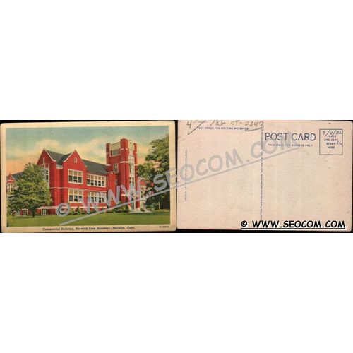 CT Norwich Postcard Commercial Building Norwich Fre Academy ct_box4~2347