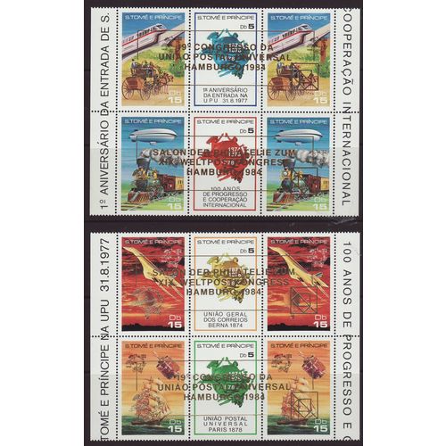 St Thomas & Prince 1983 Sc # 706a-d UMM two sheets - UPU (B-403)