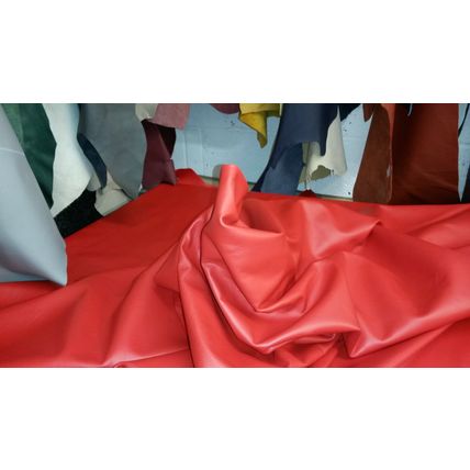 Italian Full Whole Leather Cow Hide Colour Red Super Bright, 2050 Super Soft