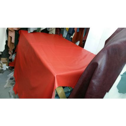 Italian Full Whole Leather Cow Hide Colour Red Super Bright, 2050 Super Soft