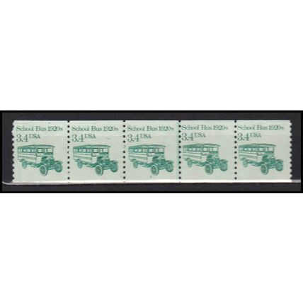 2123 3.4c School Bus Fine MNH Dry Gum PNC 2/5 X0059