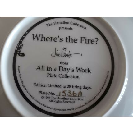 Hamilton Collection Where's the Fire All in a Days Work Dalmatian Plate