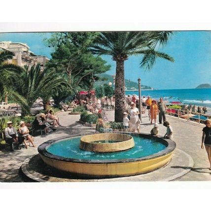 Alassio Giardini Via Roma Italy Postcard posted 1965 VGC