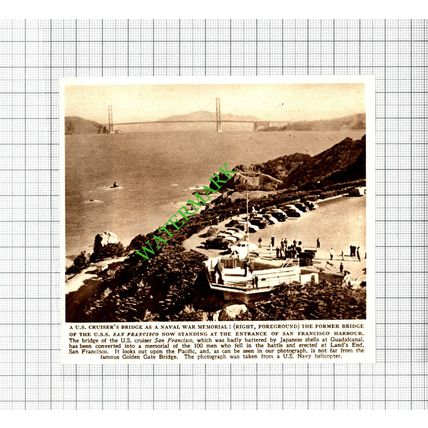 USS San Francisco Ship War Memorial - 1950 Cutting