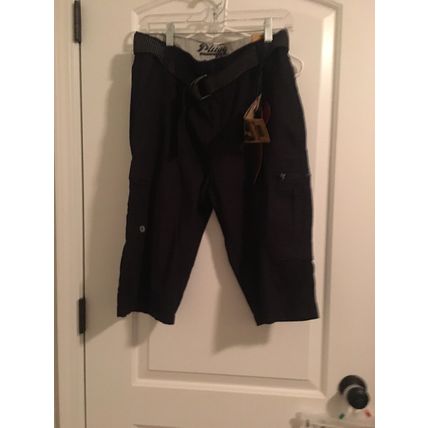 Plugg Men's Black Casual Capri Shorts wv Pockets Size 30