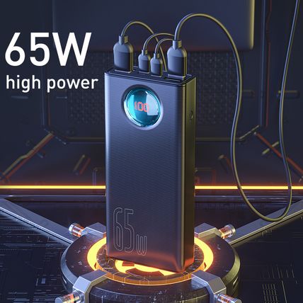 Baseus Power Bank 65W 30000mAh for Surface Laptop Battery PD Charger 100W Cable