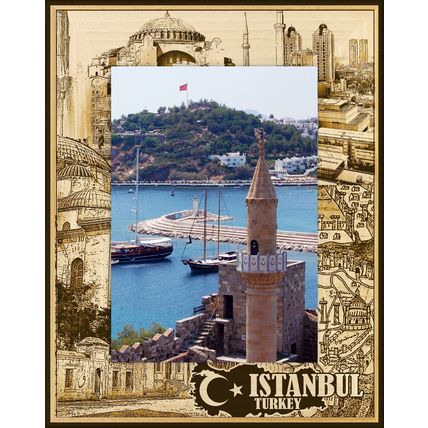 Istanbul Turkey Laser Engraved Wood Picture Frame Portrait (5 x 7)