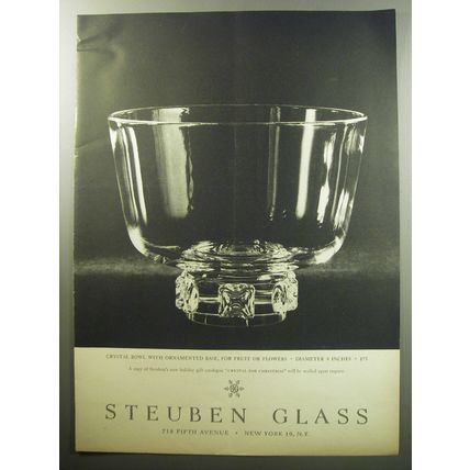 1957 Steuben Glass Advertisement - Bowl with Ornamented Base