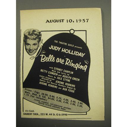 1957 Bells are Ringing Play Ad - The Theatre guild presents Judy Holliday