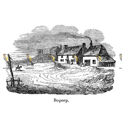 Bopeep Inn, Racecourse, St Leonards, Sussex, England, 1840, MODERN REPRODUCTION