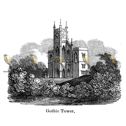 Gothic Tower, St Leonards, Sussex, England, 1840, MODERN REPRODUCTION