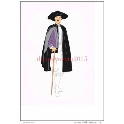 Brittany, Early Costume of Man from Batz, Costume, Book Illustration (Print), c1