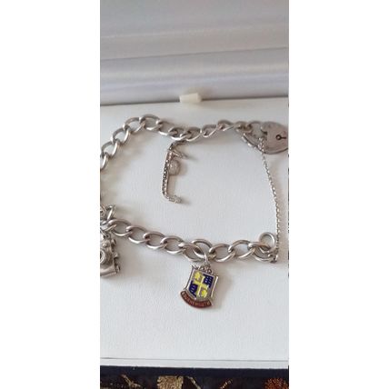 Heavy Vintage 1960-S Sterling Silver 925 Charm Bracelet & 3 Charms - 22 gram