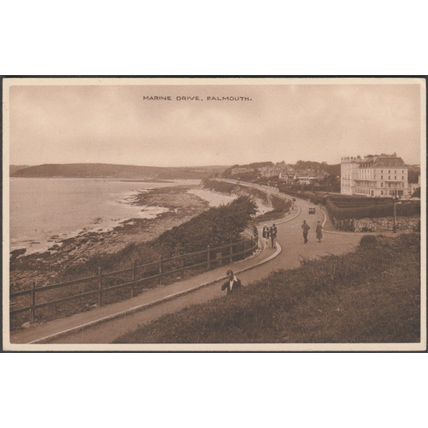 Marine Drive, Falmouth, Cornwall, c.1930s - Postcard