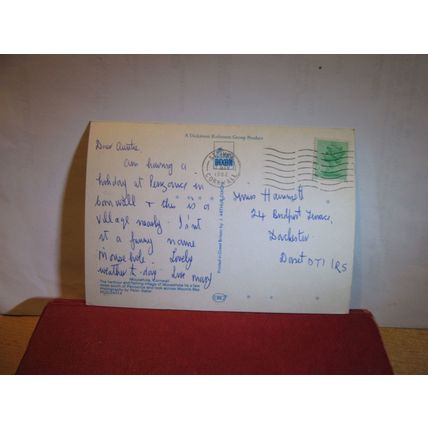 MOUSEHOLE, CORNWALL, used postcard by J Arthur Dixon 1980 pm =