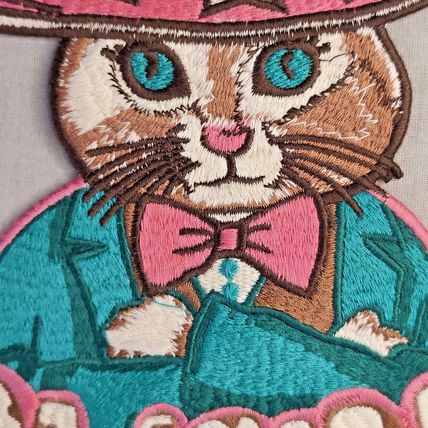 Cat Cowgirls Sew on Patch 21cm x 20cm Embroidered Style Great Quality P079