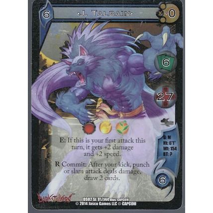 UFS Ultimate Fighting System Trading Card J. Talbain Dark Stalkers Silver Foil