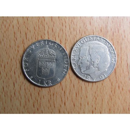 Sweden 1991 1 Krone Coin