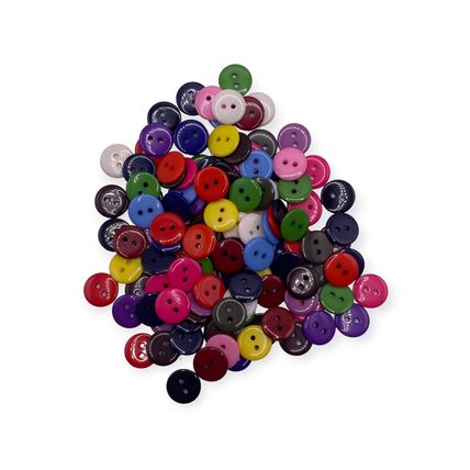 100PCS 12.5mm Mixed Buttons Many Colours Flatback 2 Hole Resin Crafts Scrapbook