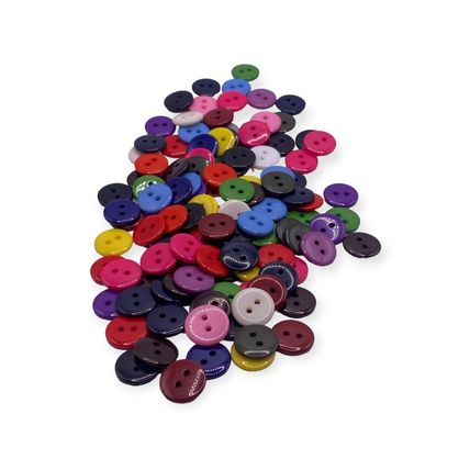 100PCS 12.5mm Mixed Buttons Many Colours Flatback 2 Hole Resin Crafts Scrapbook