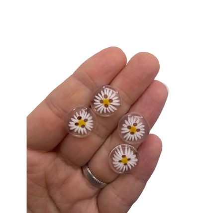 Transparent Clear Daisy Flower 4 Hole Sewing Knitting Buttons 20mm To 11.5mm