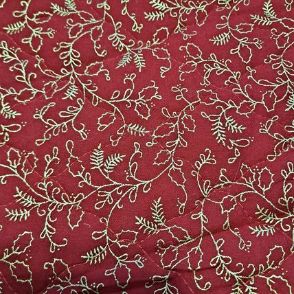 Big QUILTED CHRISTMAS STOCKING 21 1/2" Double Sided Trees Holly Berry