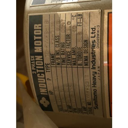 NEW SUMITOMO RNFM05-43L-AV-B-50 AC GEAR MOTOR,INDUCTION MOTOR TC-FV/FB-1B,1/2,DB