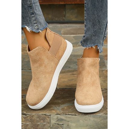 Camel High Top Slip-on Casual Sneakers