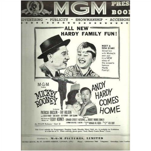 ANDY HARDY COMES HOME Mickey Rooney, Patricia Breslin M-G-M Press Book