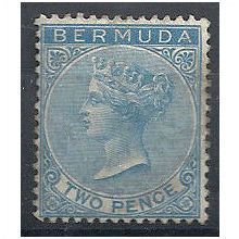 Bermuda 1886 SG25 2d Blue Wmk Crown CA Mounted Mint . .