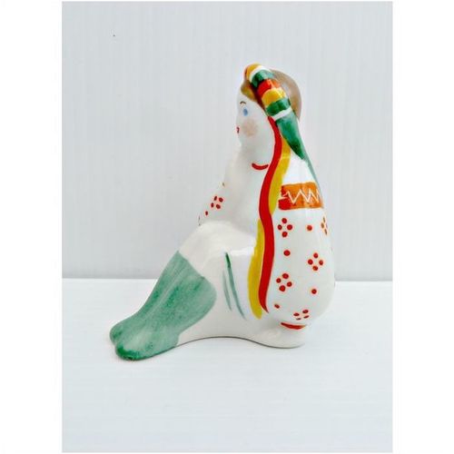 Russia Porcelain Figurine Girl Miniature USSR Red Stamp Vintage
