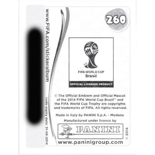 2014 Panini World Cup Soccer Stickers - #260 - Uruguay Logo